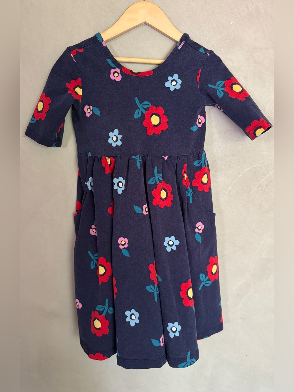 Hanna Andersson Flower Twirl Jersey dress size 6-7